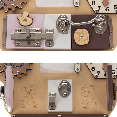 Детская Доска для манипуляций развивающая - плюшевый мишка 14 элементов Kruzzel (22584) Нововолынск - изображение 5