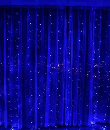 Велика неонова Гірлянда Водоспад Синя Світлодіодна LED Штора 3 х 2 метри Силіконова - 320 Дніпро