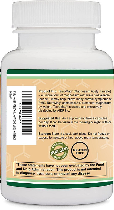 Таурат магния Double Wood Magnesium Acetyl-Taurate 700 mg 60 capsules Луцк - изображение 3