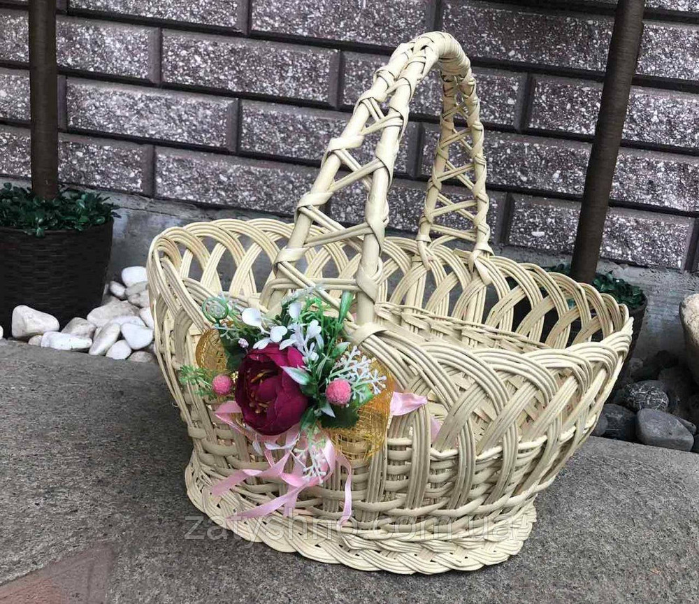 Кошик великодні молочні з ручкою змійкою Київ - фото 1