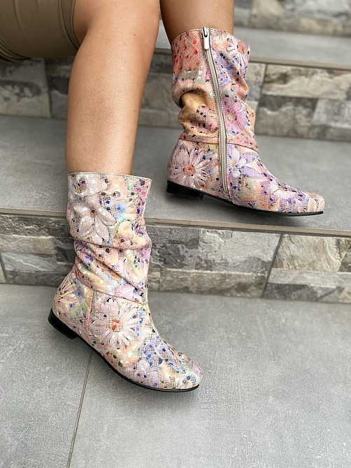 Nivelle Напівчоботи жіночі NIVELLE примула пудра шкіра натуральна висота 21 см обхват 32-34 см Коломыя - изображение 3