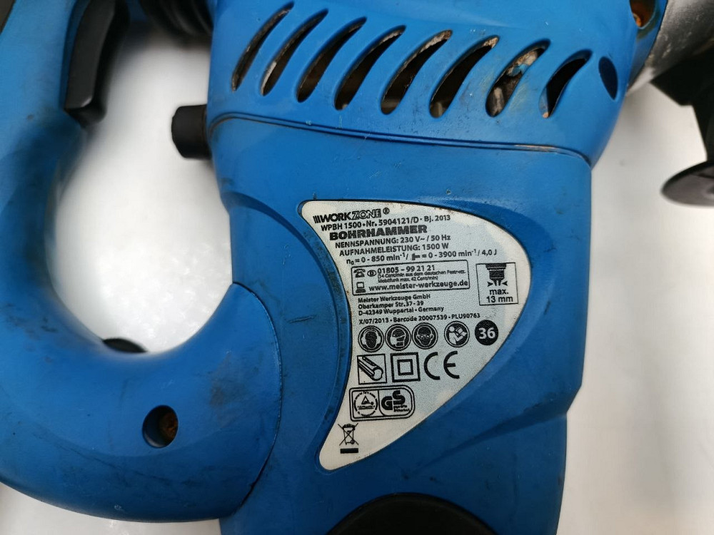 Перфоратор бочковий Workzone WPBH 1500 (1500 Вт, 4 Дж) (Товар вживаний) Луцк - изображение 5