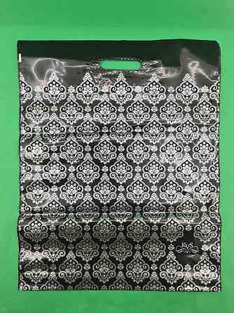 Пакет щільний з прорізною ручкою "No20" (40*50+3) КВС Чорний (50 шт.) Харків