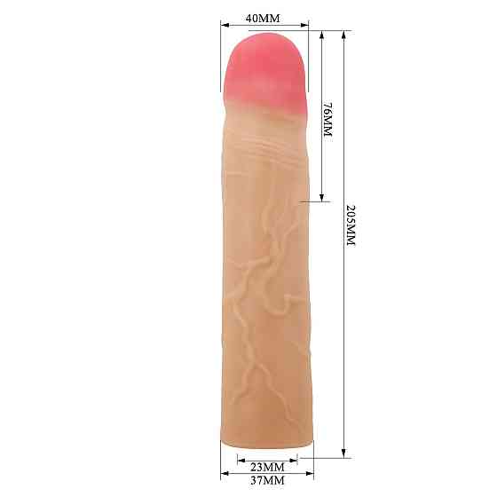 Насадка на пеніс PRETTY LOVE Kylian Flesh, Extend your penis lenghth 3'' (76mm) Sex Aura Київ