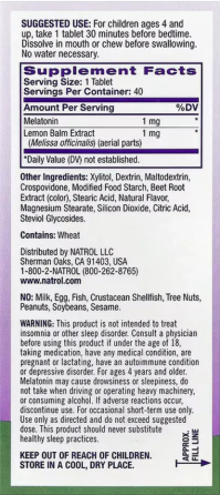 Мелатонін дитячий жувальний 1 мг Natrol Melatonin Kids 40 таб зі смаком полуниці Київ