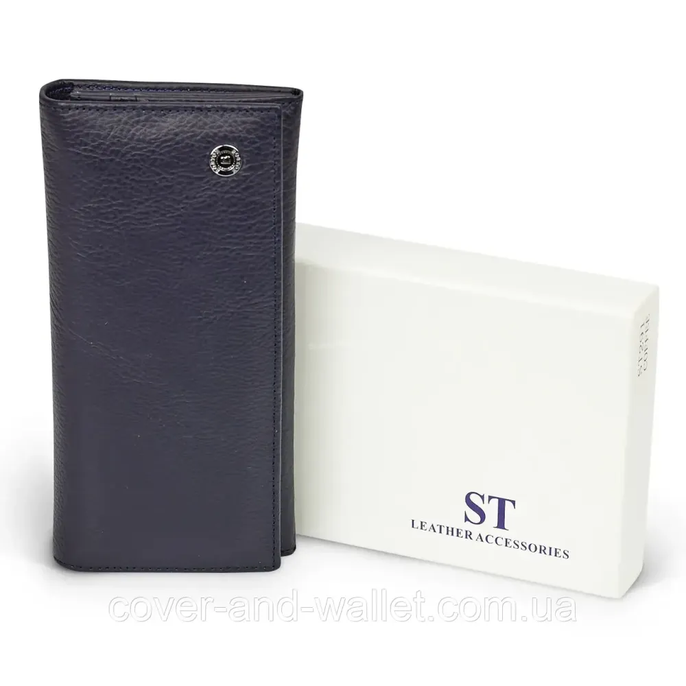 Женский кожаный кошелек на много карточек фиолетого цвета Boston B233 Синий Киев - изображение 7