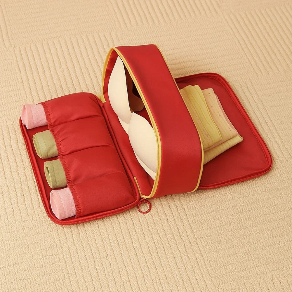 Сумочка для зберігання нижньої білизни, органайзер дорожній для подорожей, портативна сумка для білизни, червона Кам'янець-Подільський - фото 4