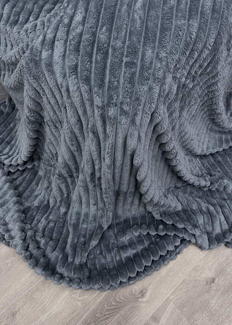 Плед-покривало смужка Шарпей 210х220 см (+-10см) Сірий (87-200) Київ - фото 8