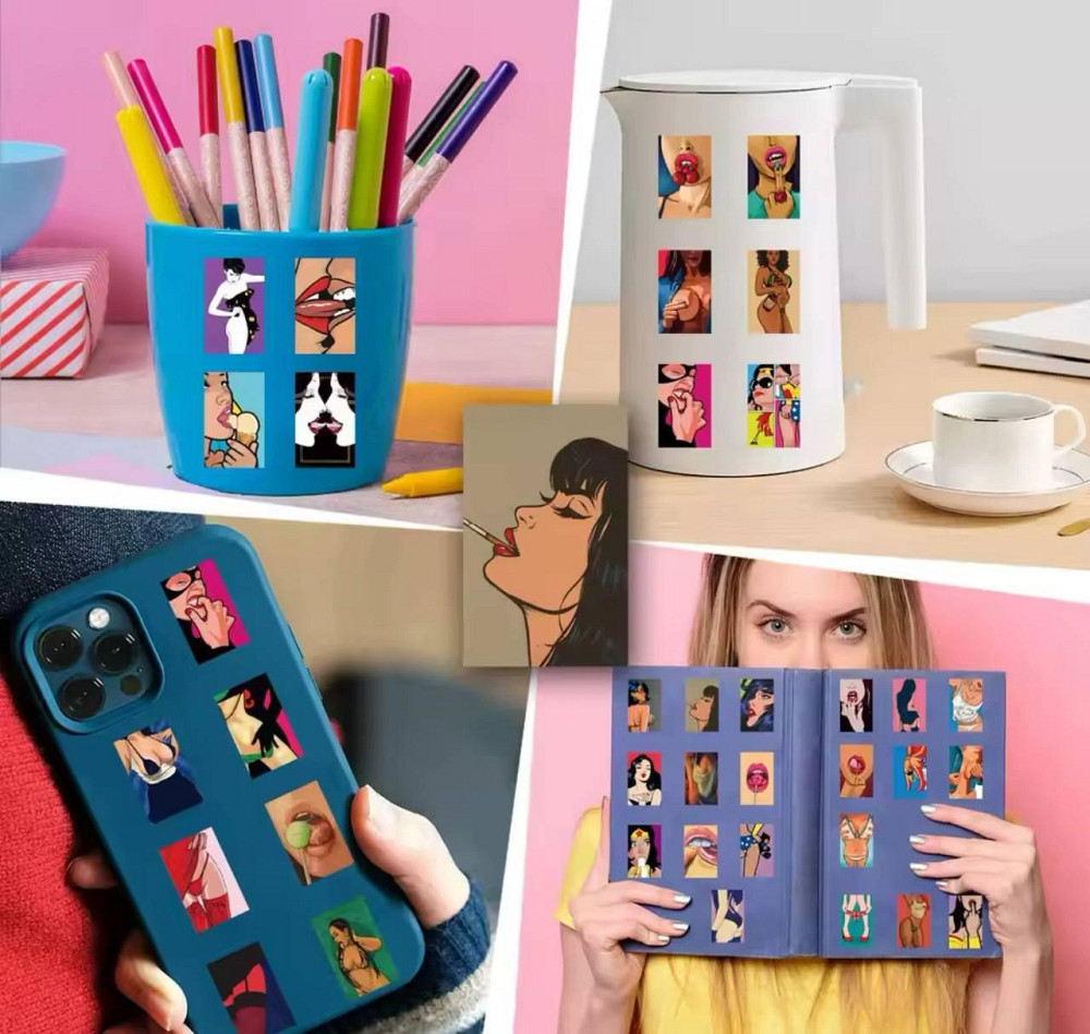 Наклейки з малюнками дівчат, модні жіночі постери-наклейки, стікерпак дівчата, набір 50 штук Київ - фото 7