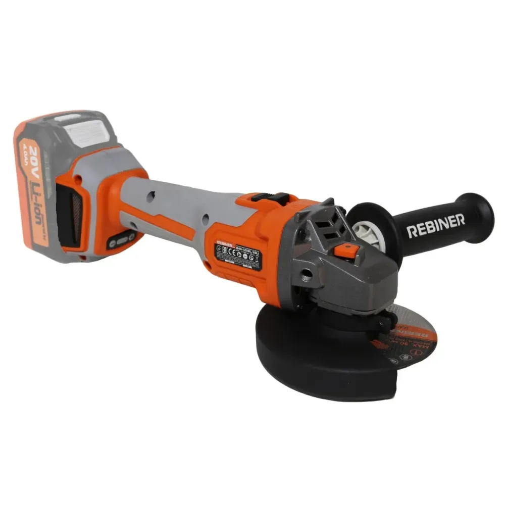 Болгарка акумуляторна Rebiner RAG-125BL/20Li, 125 мм, 20 В, без АКБ та ЗП, гарантія 36 міс Львів - фото 7
