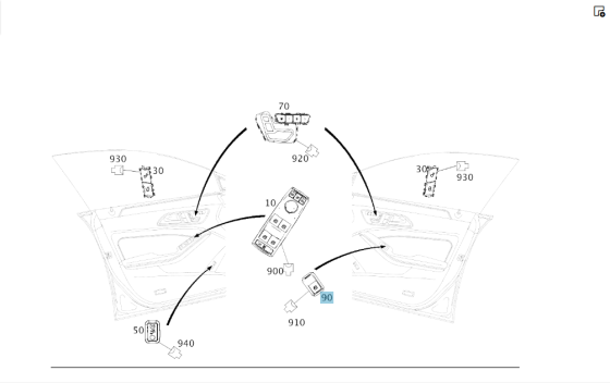 Mercedes-Benz  A2049058102 9107 Кнопка склопідйомника пасажира E-class W212 C-Class Coupe C204 E-class S212 CLS C218 CLS Shooting Brake X218 G-class W Одеса