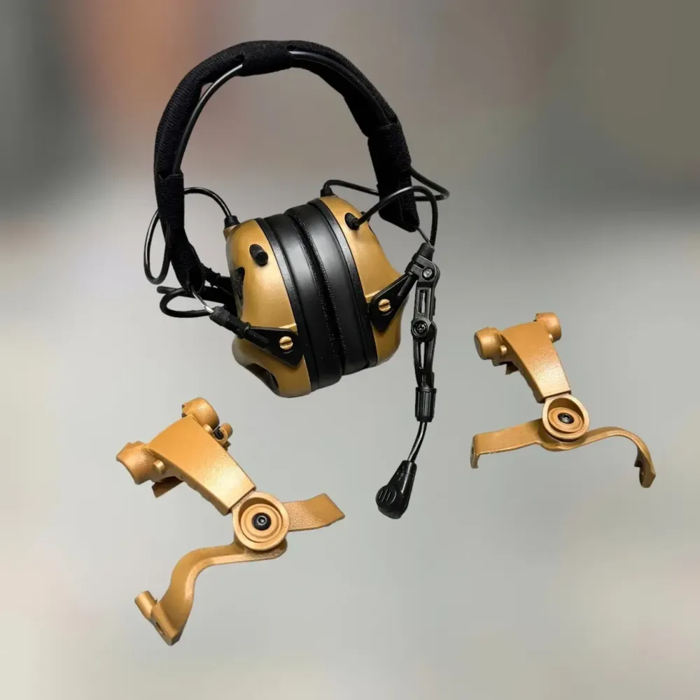 Наушники тактические Earmor M32X MOD4, активные, с креплением на шлем и оголовьем, цвет Койот (коричневый) Solmir Киев - изображение 9