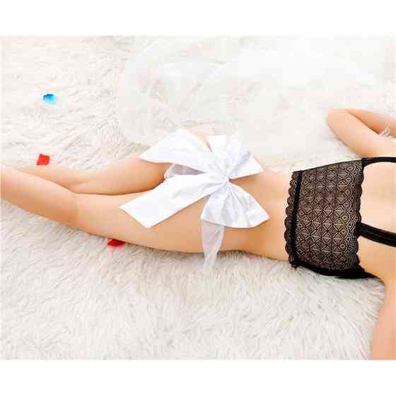 Сексуальные трусики с бантом - Белый - S/M – Эротическое бельё Винница