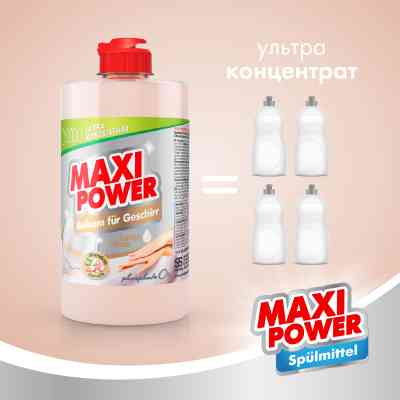 Средство для ручного мытья посуды Maxi Power Миндаль 500 мл (4823098412120) Винница