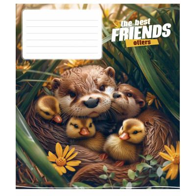 Тетрадь Школярик The best friends 12 аркушів коса лінія (012-3434C) Винница - изображение 1