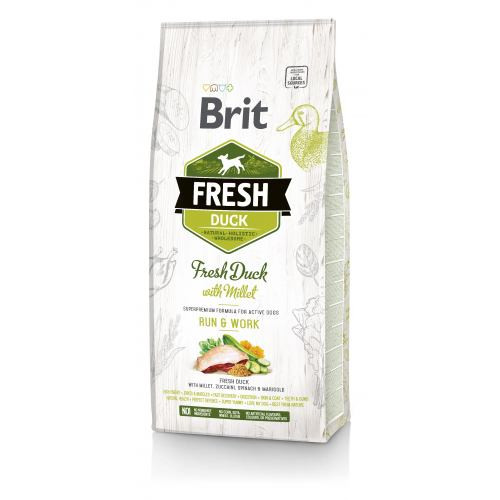 Корм сухий Brit Fresh Duck/Millet Active Run and Work для дорослих активних собак з качкою та пшоном 12 кг Київ - фото 1