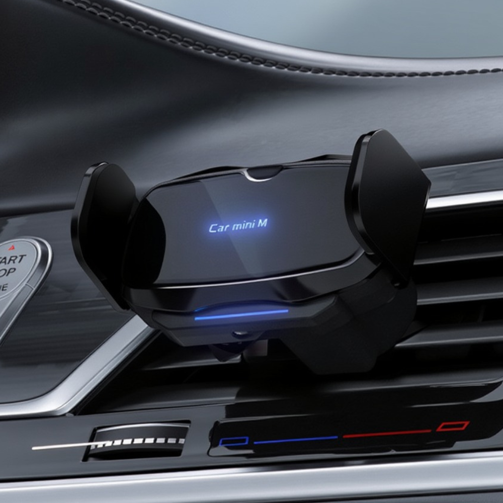 Держатель для телефона,автомобильный с беспроводной зарядкой 5W в машину с поворотом на 360 градусов,чёрный Каменец-Подольский - изображение 1