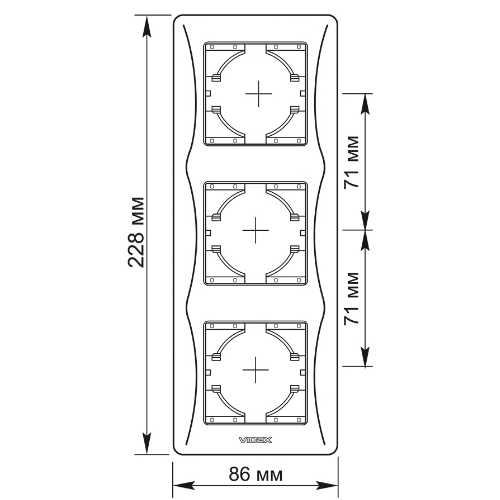 BINERA білий Рамка вертикальна 3-а Videx Житомир - фото 3
