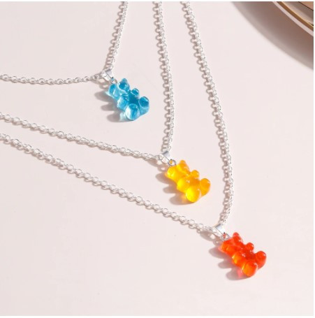 Ожерелье с желейными мишками разноцвтное - длина 50см, цинковый сплав, смола Киев - изображение 4