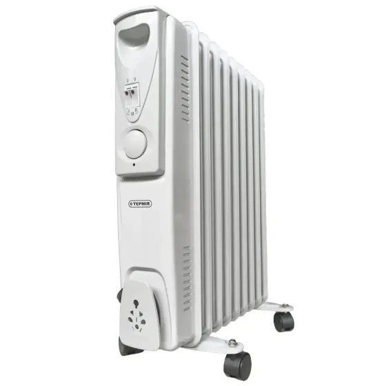 Масляный обогреватель Термия YL-A07S 9 секций 2 кВт электрорадиатор с термостатом с защитой от опрокидывания на колесах Киев