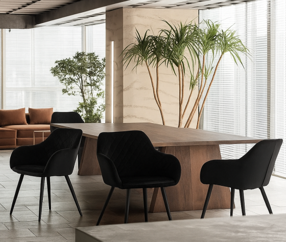 Стілець Арно м'який чорна тканина Дніпро