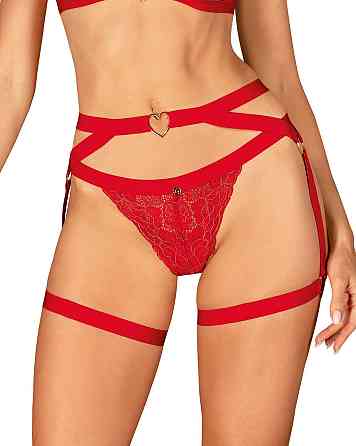 Портупея пояс Obsessive Elianes harness, червона, XS/S Sex Aura Київ