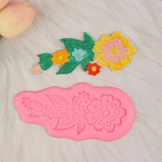 Молд силиконовый Цветок 135 на 60 мм розовый Киев