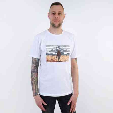 Патриотическая футболка мужская 46 белый Киев