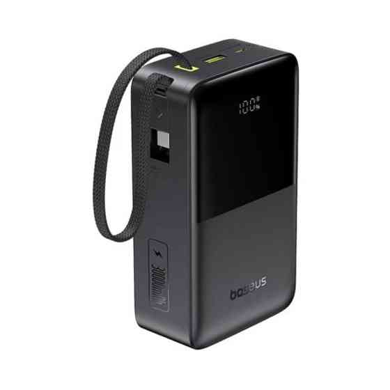 Зовнішній акумулятор Baseus EnerFill FC51 Bipow 2 Pro Digital Display Power Bank with Built-in Cable 30000mAh 22.5W Cosmic Black Київ