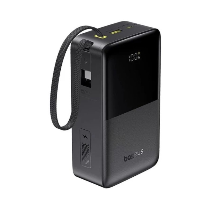 Зовнішній акумулятор Baseus EnerFill FC51 Bipow 2 Pro Digital Display Power Bank with Built-in Cable 30000mAh 22.5W Cosmic Black Київ - фото 1