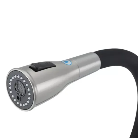 Змішувач для кухні з підключенням до фільтра GAPPO G4399-65 та гнучким виливом, сатин/чорний Київ