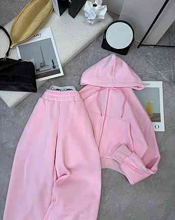 Женский утепленный прогулочный костюм двойка в спортивном стиле трехнить на флисе Барби, 42/44 Одесса