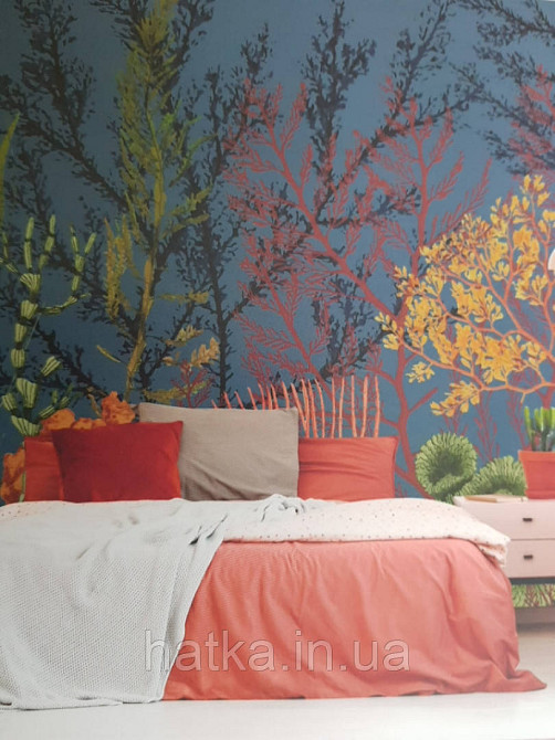 Обои виниловые  Lutece Bensimon панно 260х350 см панно море водный мир аквариум кораллы водоросли на синем Киев - изображение 1