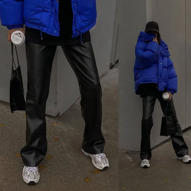 Чорні жіночі шлкіряні брюки утеплені на флісі Харків - фото 8