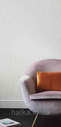 Шпалери вінілові на флізеліні Grandeco Anita1,06х10 тонка смужка дощик матові бузково-білі Київ