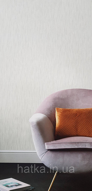 Шпалери вінілові на флізеліні Grandeco Anita1,06х10 тонка смужка дощик матові бузково-білі Київ - фото 1
