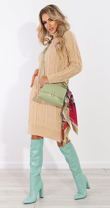 Вязанное платье с косами (42-44) Киев - изображение 2