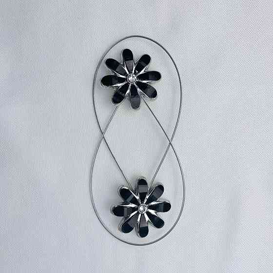 Магніти для штор та гардин "Flowers" набір 2 шт Чорний (81-249) Київ