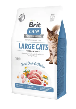 Сухий корм для котів великих порід Бріт Brit Care Cat GF Large cats Power&Vitality з качкою та куркою, 2 кг Вінниця