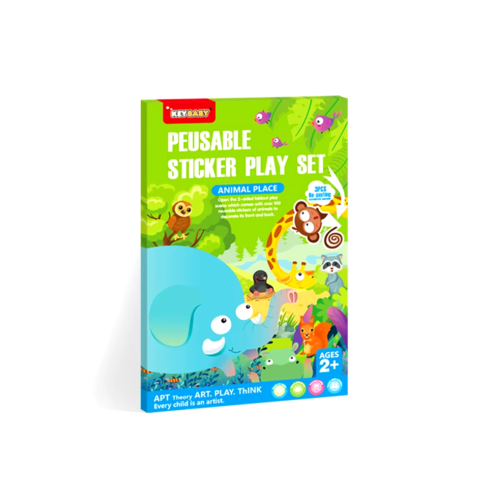 Набір багаторазових наліпок Keybaby із великою сценою для творчості, у кольорі Animals Кам'янець-Подільський - фото 1