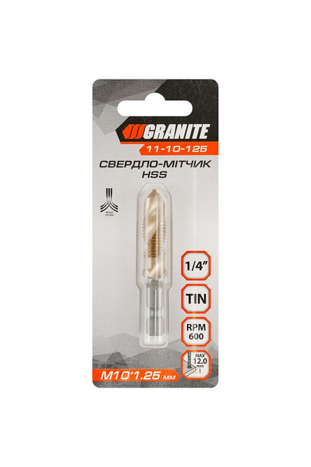 GRANITE Свердло-мітчик GRANITE HSS M10х1.25 мм 11-10-125 Коломия - фото 4