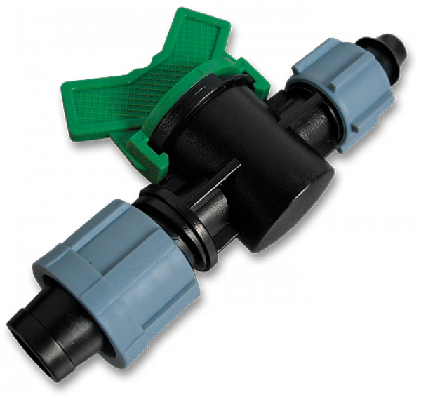 Старт-конектор з мінікраном для крапельної стрічки, в PE трубку із затискною гайкою, DSTZ02-1701L Київ - фото 1