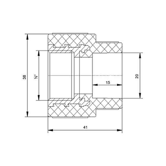 Муфта PPR Blue Ocean "Білий" 20х1/2" ВР Київ