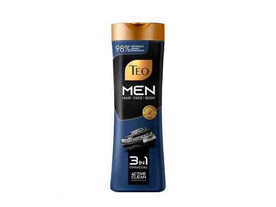 Шампунь-гель для душу 350мл 3in1 Charcoal Active clean ТМ TEO Solmir Киев