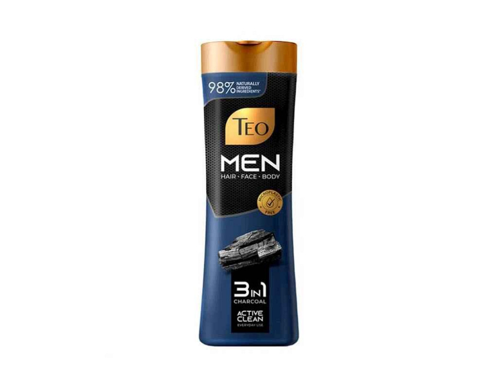 Шампунь-гель для душу 350мл 3in1 Charcoal Active clean ТМ TEO Solmir Киев - изображение 1