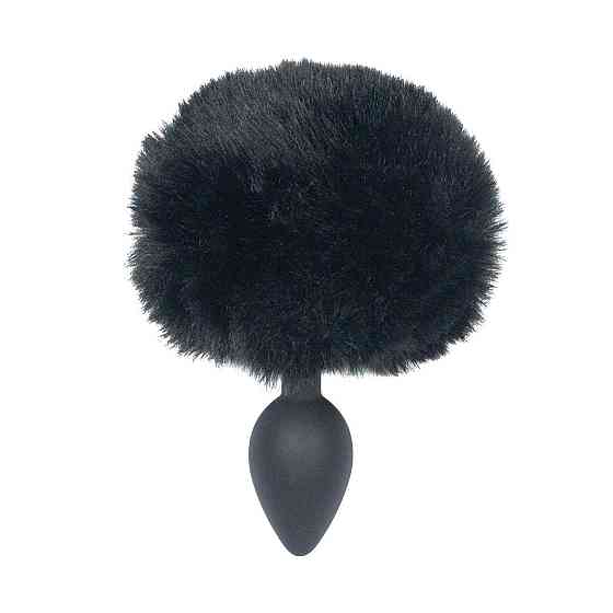 Анальна пробка з хвостом Punishment - Bunny Tail Silicone Anal Plug - Black Sex Aura Київ