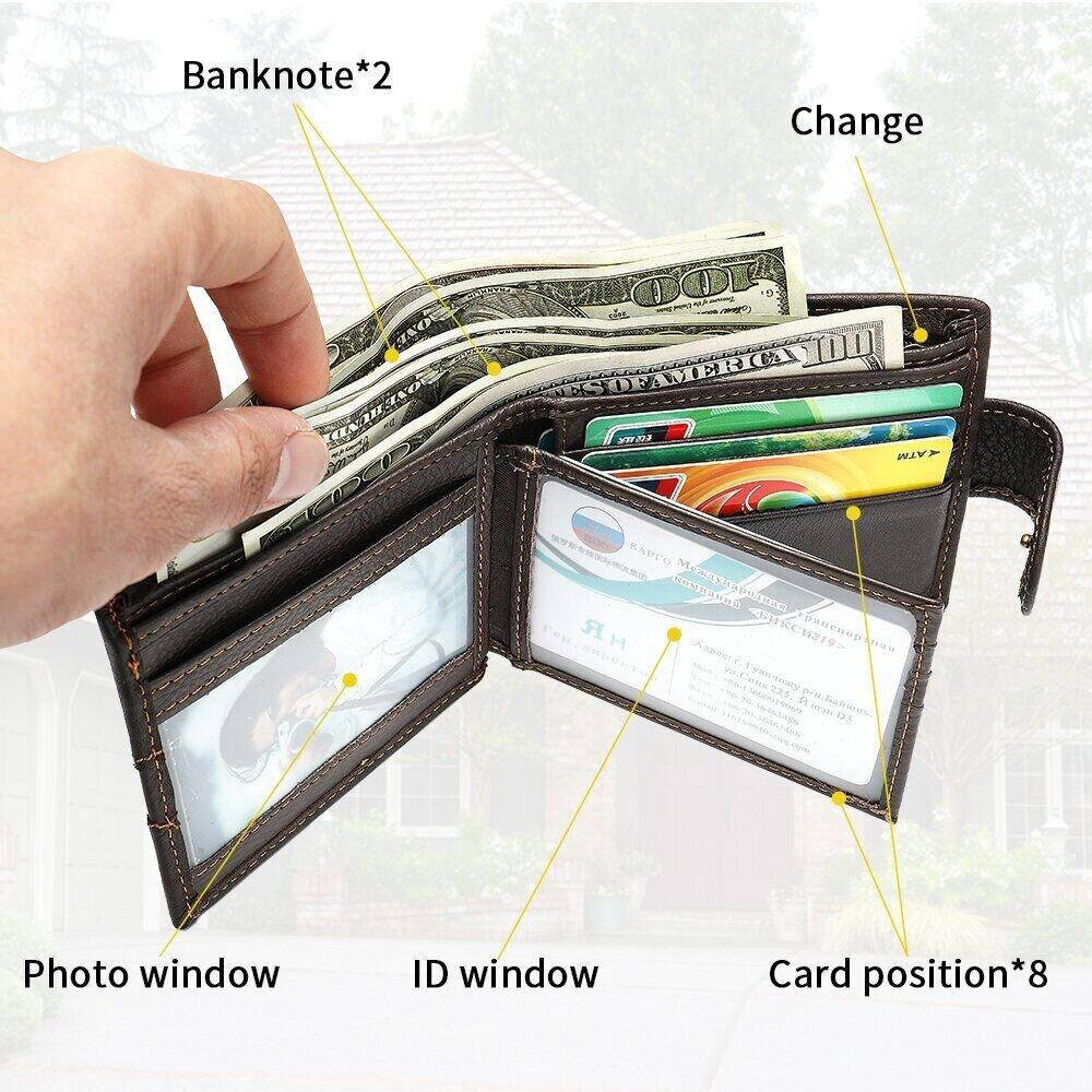 Мужской кошелек с тиснением Коричневый (Vintage) Киев - изображение 3