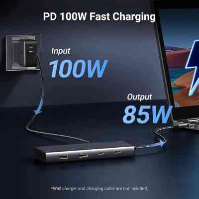 Концентратор Ugreen USB-C to 2xUSB 3.2 + 2xUSB-C 3.2 + 2xHDMI + DP 4K60Hz + PD 100W CM639 gray (35625) Вінниця