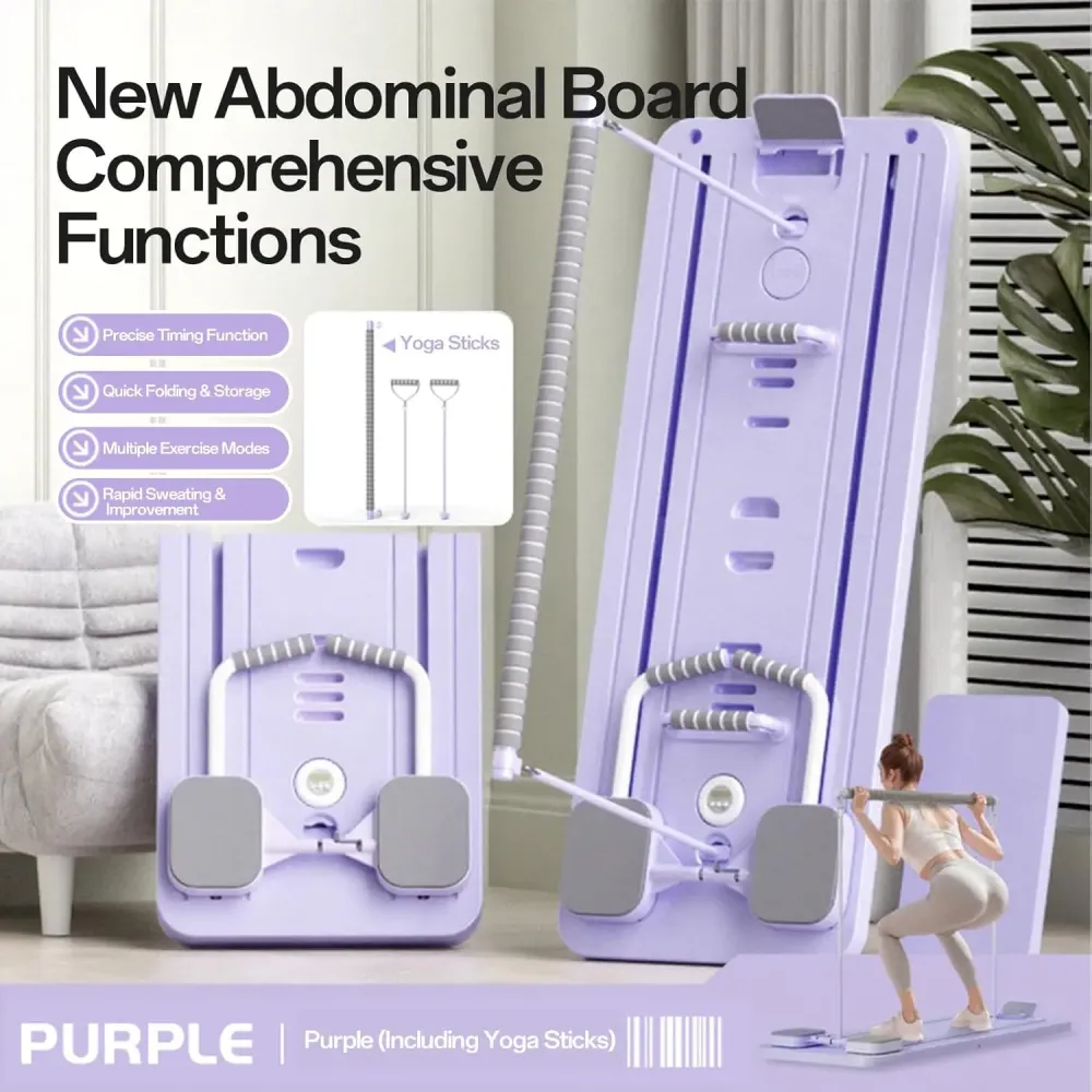 Тренажер для пилатеса Реформер MM3000 Для пресса/ног/приседания, с резинками Фиолетовый Коломыя - изображение 6