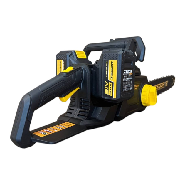 Пила ланцюгова акумуляторна Zegor CSPB-21BL-16 PROFESSIONAL : шина 405 мм (акум 2шт-21V 4.0Ah і зарядка) Київ - фото 2
